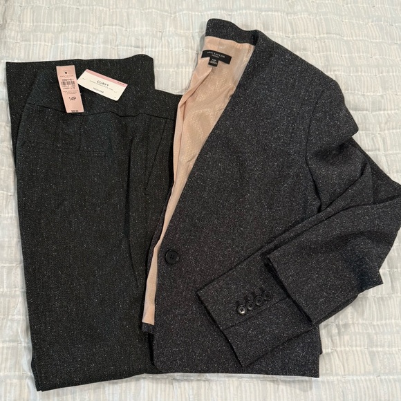 NWT Ann Taylor charcoal flecked trousers 14P - Picture 6 of 6